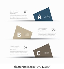 cut paper with shadow and options, summary view / infographics 3 floor template