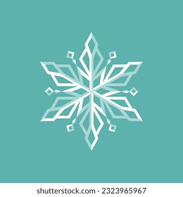 Cut paper snowflake "Rain drops". Frosty holiday. Vector