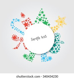 cut paper with white place for text / vector background with christmas elements