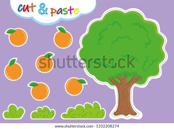 cut paste activities kindergarten preschool cutting stock vector royalty free 1332208274