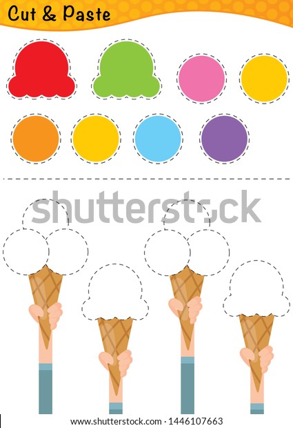 Cut Paste Educational Gameworksheet Stock Vector (Royalty Free ...