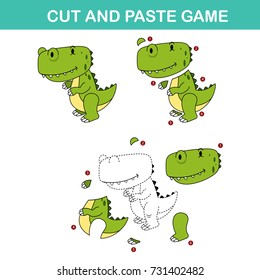cut and paste game,easy educational paper games for kids.illustration,vector.