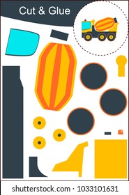 Cut and Paste Worksheet. Concrete Truck