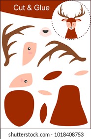 Cut Paste Worksheet Deer Stock Vector (Royalty Free) 1018408753