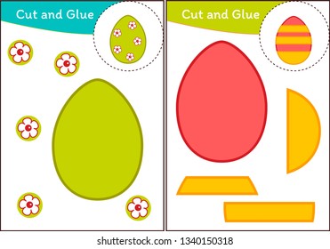 Cut Paste Worksheet Easter Eggs Stock Vector (Royalty Free) 1340150318 ...