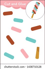 Cut and Paste Worksheet - Ice Cream