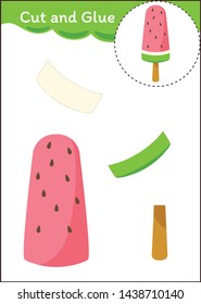 Cut and Paste Worksheet - Ice Cream