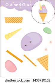 Cut and Paste Worksheet - Ice Cream