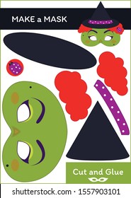 Cut and Paste Worksheet - Make a Mask - Witch