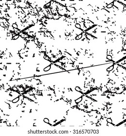 Cut pattern, grunge, black image on white background