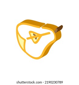 cut pear isometric icon vector. cut pear sign. isolated symbol illustration