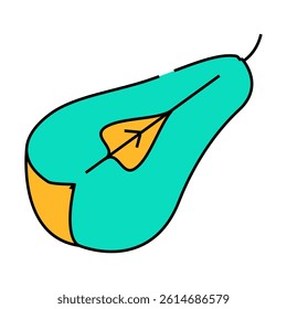 cut pear line icon vector. cut pear sign. isolated symbol illustration