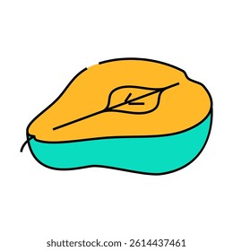 cut pear one line icon vector. cut pear one sign. isolated symbol illustration