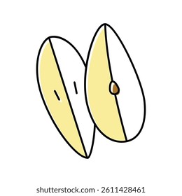 cut pear slices color icon vector. cut pear slices sign. isolated symbol illustration