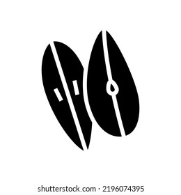 cut pear slices glyph icon vector. cut pear slices sign. isolated symbol illustration