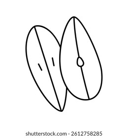 cut pear slices line icon vector. cut pear slices sign. isolated contour symbol black illustration