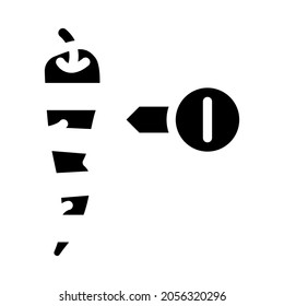 cut pepper spice scale glyph icon vector. cut pepper spice scale sign. isolated contour symbol black illustration