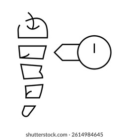 cut pepper spice scale line icon vector. cut pepper spice scale sign. isolated contour symbol black illustration