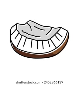 cut piece coconut color icon vector. cut piece coconut sign. isolated symbol illustration