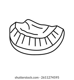 cut piece coconut line icon vector. cut piece coconut sign. isolated contour symbol black illustration
