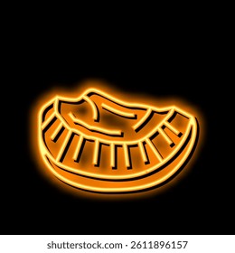 cut piece coconut neon light sign vector. cut piece coconut illustration