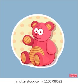 Cut pink brown bear cartoon