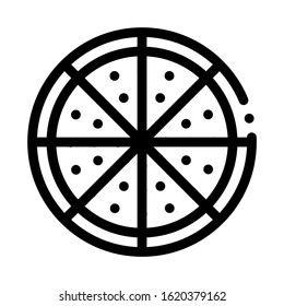 Cut Pizza Icon Vector. Outline Cut Pizza Sign. Isolated Contour Symbol Illustration