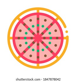 Cut Pizza Icon Vector. Outline Cut Pizza Sign. Isolated Contour Symbol Illustration