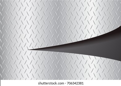 cut plate metal tearing and space black background vector illustration