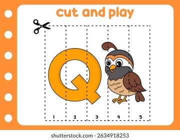 cut and play animal picture cute quail  . kids game.   