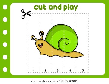 corten y jueguen a caracol lindo. juego para los niños.