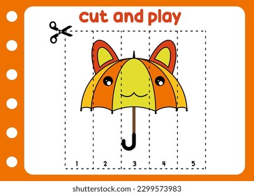 cut and play cute umbrella kids game