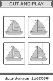 Cut and play with Sailboat
