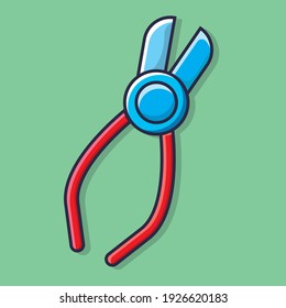 cut pliers isolated cartoon vector illustration in flat style