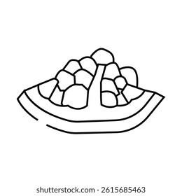 cut pomegranate fruit line icon vector. cut pomegranate fruit sign. isolated contour symbol black illustration