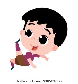 cut pose of a small child playing adorable