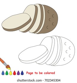 Cut Potato to be colored, the coloring book for preschool kids with easy educational gaming level.