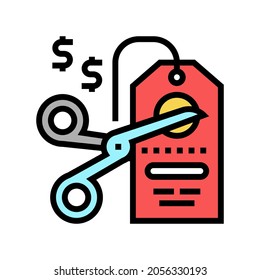 cut price color icon vector. cut price sign. isolated symbol illustration