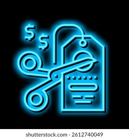 cut price neon light sign vector. cut price illustration
