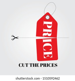 Cut prices Sale and discounts design. Vector Illustration EPS10