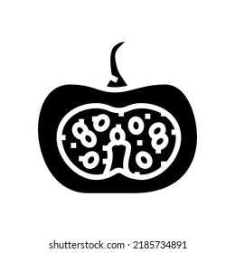 cut pumpkin glyph icon vector. cut pumpkin sign. isolated symbol illustration