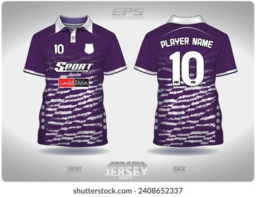 Cut violette Bleistiftlinie Design, Illustration, Stoffhintergrund für sportliches T-Shirt, Football Jersey Shirt mock up for Football Club. konsistente Vorderansicht