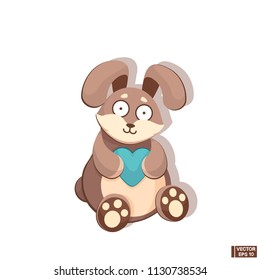 Cut rabbit cartoon with heart