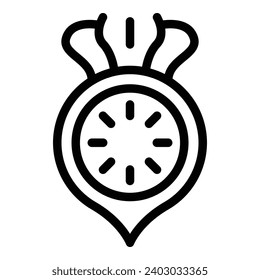 Cut radish veggie icon outline vector. Raw fresh root. Salad daikon vegetable