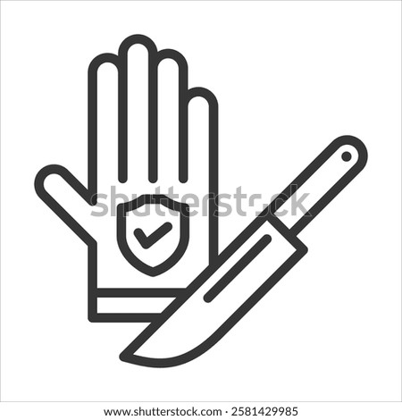 Cut Resistant Gloves Icon Vector Illustration Outline