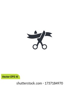 cut the ribbon icon. Simple element illustration. grand opening concept symbol design. Can be used for web and mobile. vector eps 10