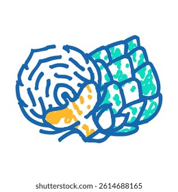 cut ripe artichoke doodle icon sketch vector. cut ripe artichoke sign. isolated symbol illustration