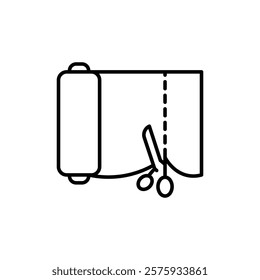 Cut roll of fabric icon simple vector symbol