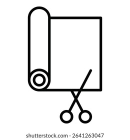 Cut roll of fabric icon simple flat icon vector symbol