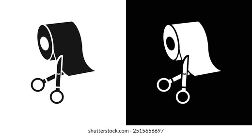 Schnittwalze aus Stoff Symbol dünne Linie flache Illustration